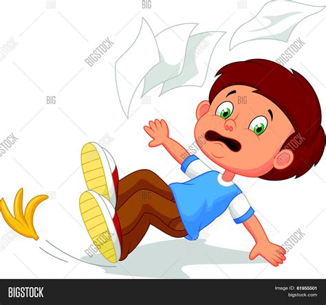 Cartoon Boy Fall Down Vector & Photo (Free Trial) | Bigstock