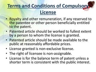 Compulsory Licensing Patents PPT