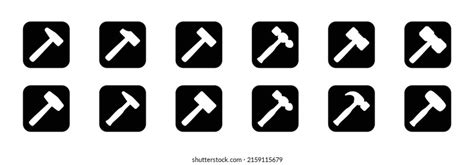 Hammer Icon Set Hammers Vector Icons Stock Vector Royalty Free