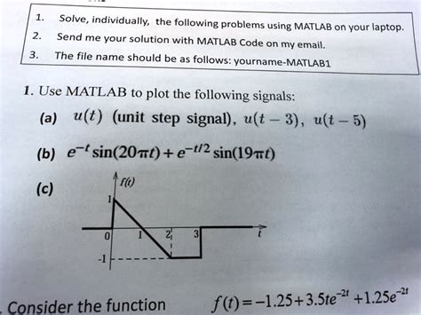 Solved Solve Individually The Following Problems Using Matlab On