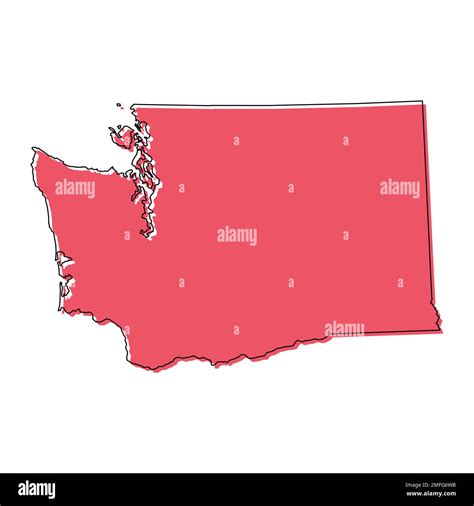 Washington Map Shape United States Of America Flat Concept Icon