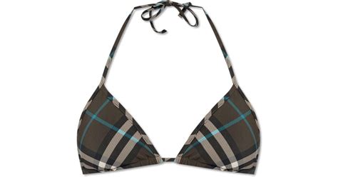 Burberry Check Triangle Bikini Top In Black Lyst UK