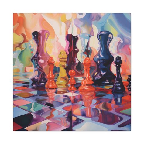 Melting Chess Board, Modern Art, Canvas Print, Abstract Painting ...