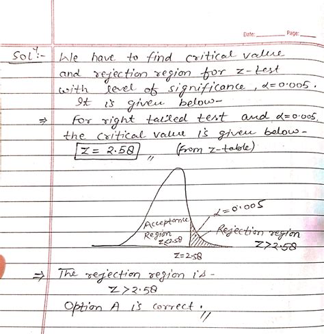 Solved Find The Critical Value S And Rejection Region S For The