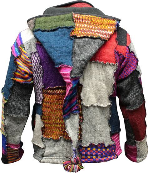 Shopoholic FashionMen S Tye Dye Patchwork Hippie Jacket Fleece Lined