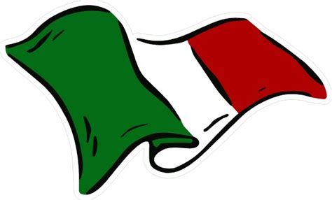 Waving Italian Flag Decal Sticker