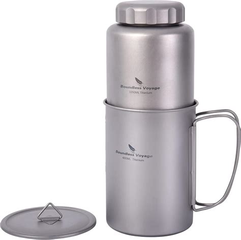 Boundless Voyage Titanium Ml Water Bottle With Nesting Ml Cup