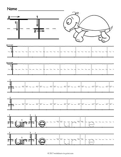 Tracing Letter T Worksheet