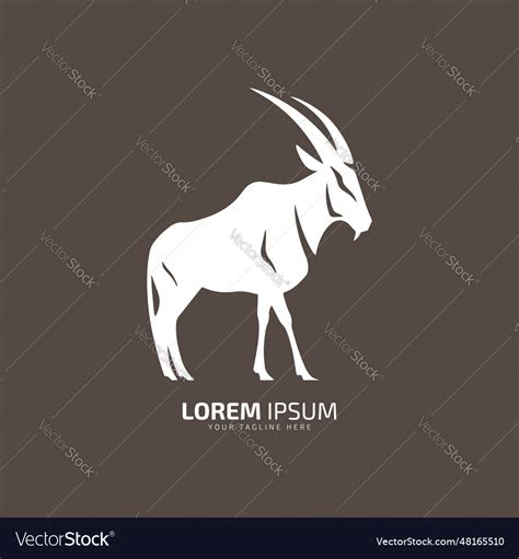 Stand oryx logo oryx silhouette isolated white Vector Image