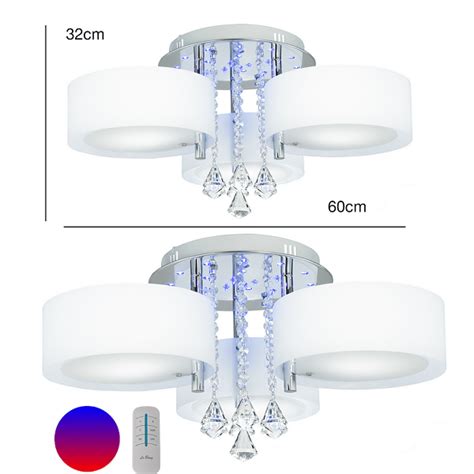 Plafon LED kryształowy 3 punktowy biały pilot ANTILA DRS8006 3 8C