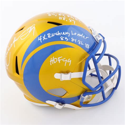 Eric Dickerson Signed Rams Full Size Flash Alternate Speed Helmet With