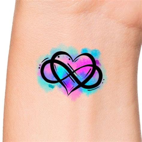 Heart Infinity Temporary Tattoo Etsy Tattoos Heart Temporary