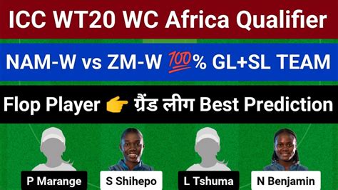 NAM W Vs ZM W Dream11 Prediction Today Match NAM W Vs ZM W Dream11