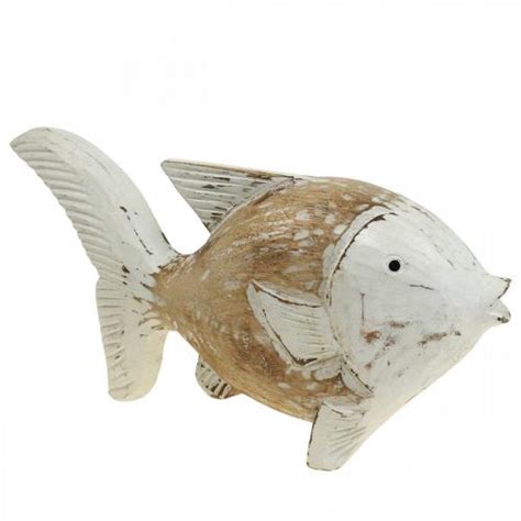 Floristik De Maritime Deko Fisch Holz Holzfisch Shabby Chic Cm