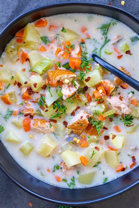 Salmon Chowder Recipe The Feedfeed Hearty Soup Recipes Chowder Hot Sex Picture