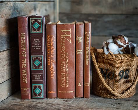 Vintage Brown Book Collection Set Of 6 Decorative Books Stack Etsy