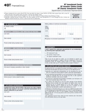 Fillable Online BT Investment Funds BT Investor Choice Funds BT Classic