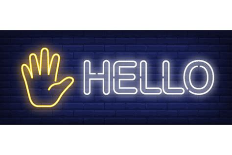 Hello Neon Sign Glowing Inscription Wit Graphic By Pch Vector