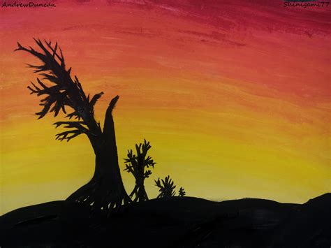 Sunset Tree Silhouette by Shinigami77 on Newgrounds