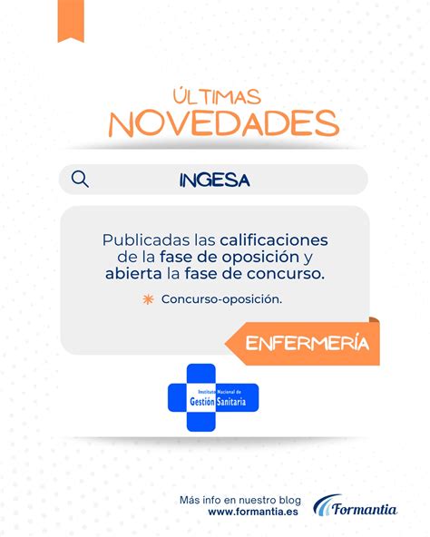 El INGESA publica las calificaciones de la fase de oposición y abre la