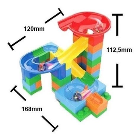 Pista Labirinto Rola Bola Block De Montar 56 Pçs Parcelamento sem juros