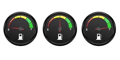 Set Aus Tankanzeige Niedrig In Der Mitte Und Vollem Tank Rundes
