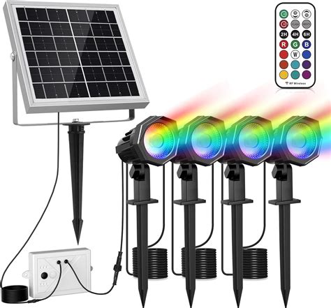 Amazon Cly Rgb Solar Landscape Lights With Remote In Color