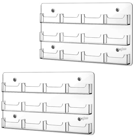 Qunclay Pack Pocket Acrylic Vertical Business Card Holder Wall