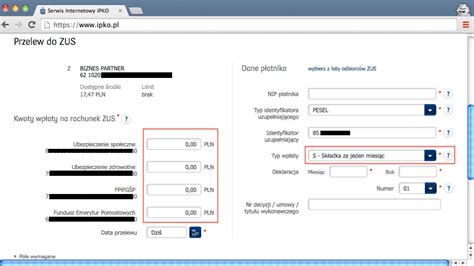 Opłacanie składek online PKO BP Pomoc serwisu ifirma pl Pomoc