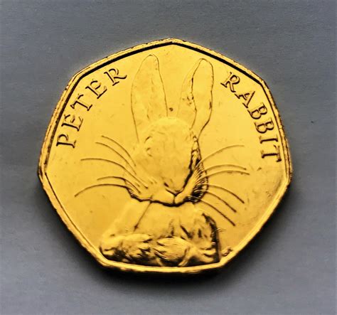 Beatrix Potter Peter Rabbit Carat Gold Plated P Fifty Pence