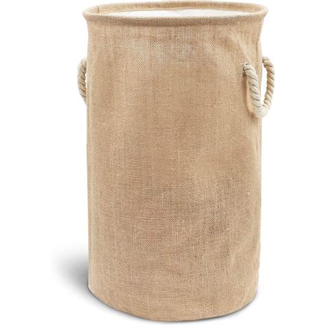 Juvale Large Collapsible Round Tall Drawstring Laundry Hamper With Lid