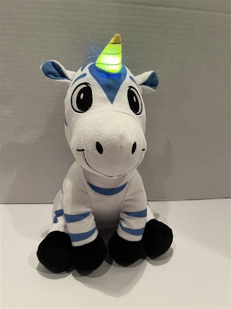 Wish Me Zoonicorn Light Up Plush Stuffed Valeo Blue Striped Zoonicorn