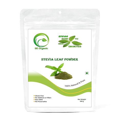 Sk Organic Stevia Leaf Powder Natural Sweetner 500 Gm