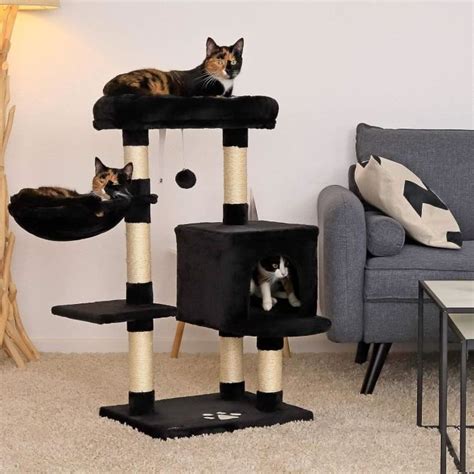 Arbre Chat Arbre Grimper Griffoir Pour Chat Hauteur Cm Noir