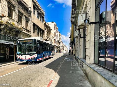 Public Transit Bus On Street Montevideo Stock Photo Download Image