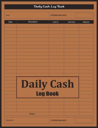 Daily Cash Log Book Daily Cash Log Book Petty Cash Ledger Book Daily