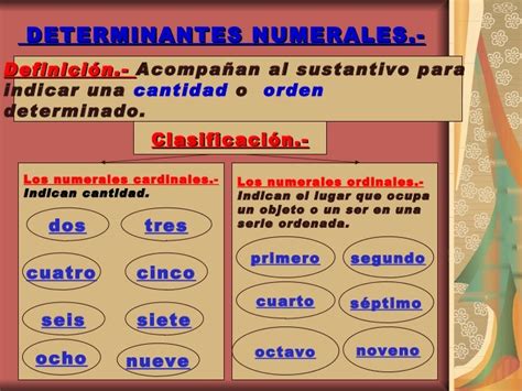 Cifras Y Letras Los Determinantes Numerales
