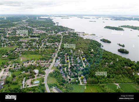 Aerial View Of Gananoque In Ontario Canada The Town Is Seen As A