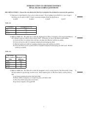 Introduction To Microeconomics Final Exam Sample Compress Pdf