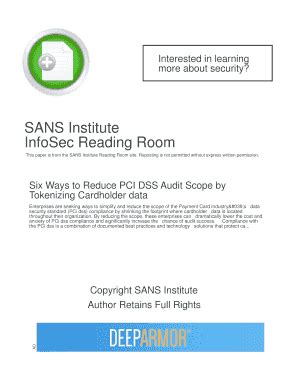 Fillable Online Six Ways To Reduce Pci Dss Audit Scope By Fax Email