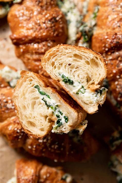 Cheesy Everything Spinach Croissants Cambrea Bakes