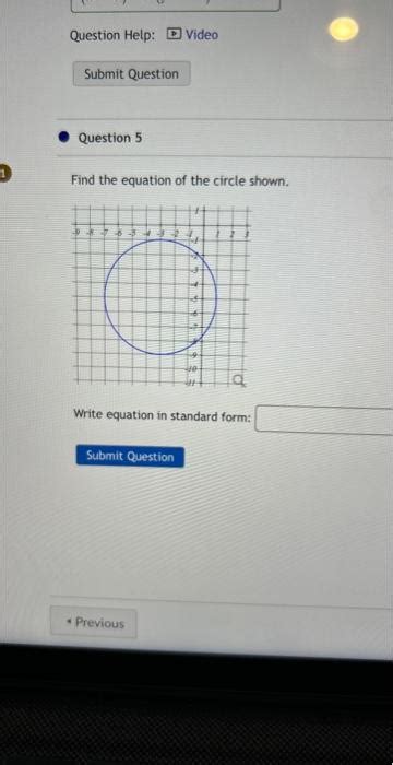 Solved Find The Equation Of The Circle Shown Write Equa