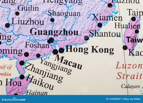 Map of Hong Kong, Guangzhou, and Macau Stock Image - Image of china ...