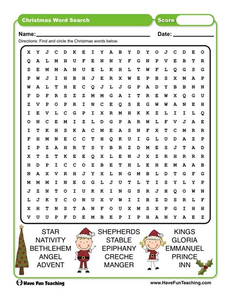 Christmas Words Word Search Worksheet • Have Fun Teaching