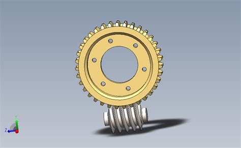 蜗轮蜗杆减速机2 Solidworks 2018 模型图纸下载 懒石网