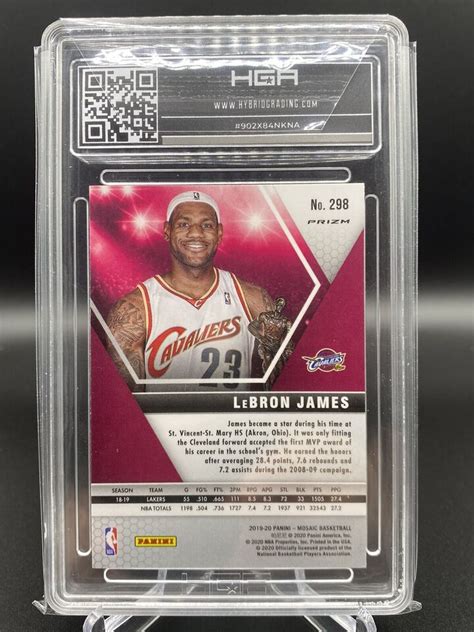 LEBRON JAMES 2019 20 PANINI MOSAIC MVP S GENESIS PRIZM HGA 9 5 GEM MINT