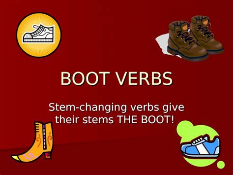 Ppt Boot Verbs Stem Changing Verbs Give Their Stems The Boot