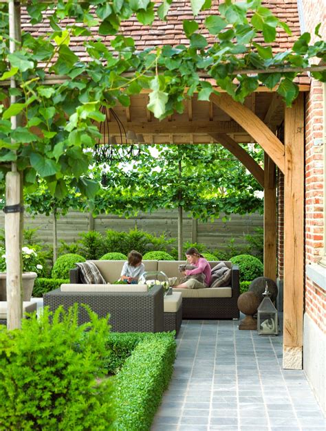 Overdekt Terras Hout Lounge Groen Tuinen En Ideeën Voor De Tuin