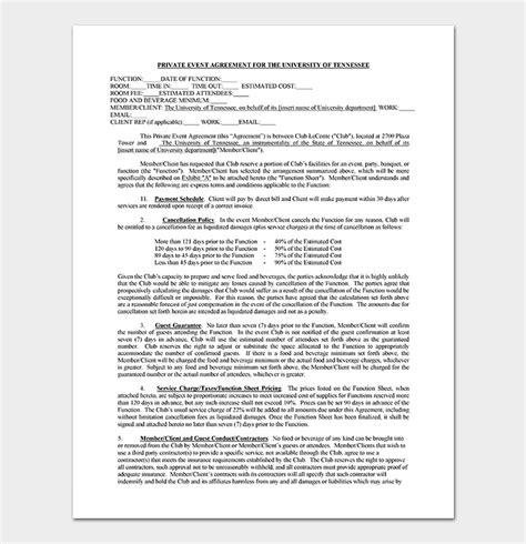 Event Contract Template 19 Samples Examples In Word Pdf Format