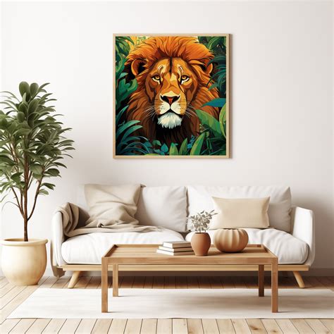 Lion Art Print Lion Wall Art Lion Printable Animal Wall Art Jungle